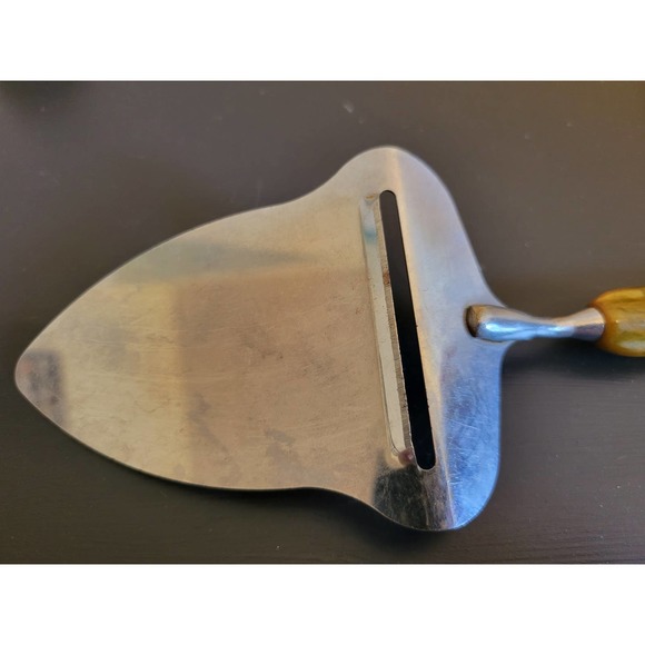 Vintage Vaughan Stainless Steel Cheese Slicer/Server - Green Handle -Made in USA - Picture 5 of 7